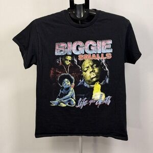 Notorious B.I.G Biggie Smalls Shirt Mens Medium Black Life After Death Rap Tee